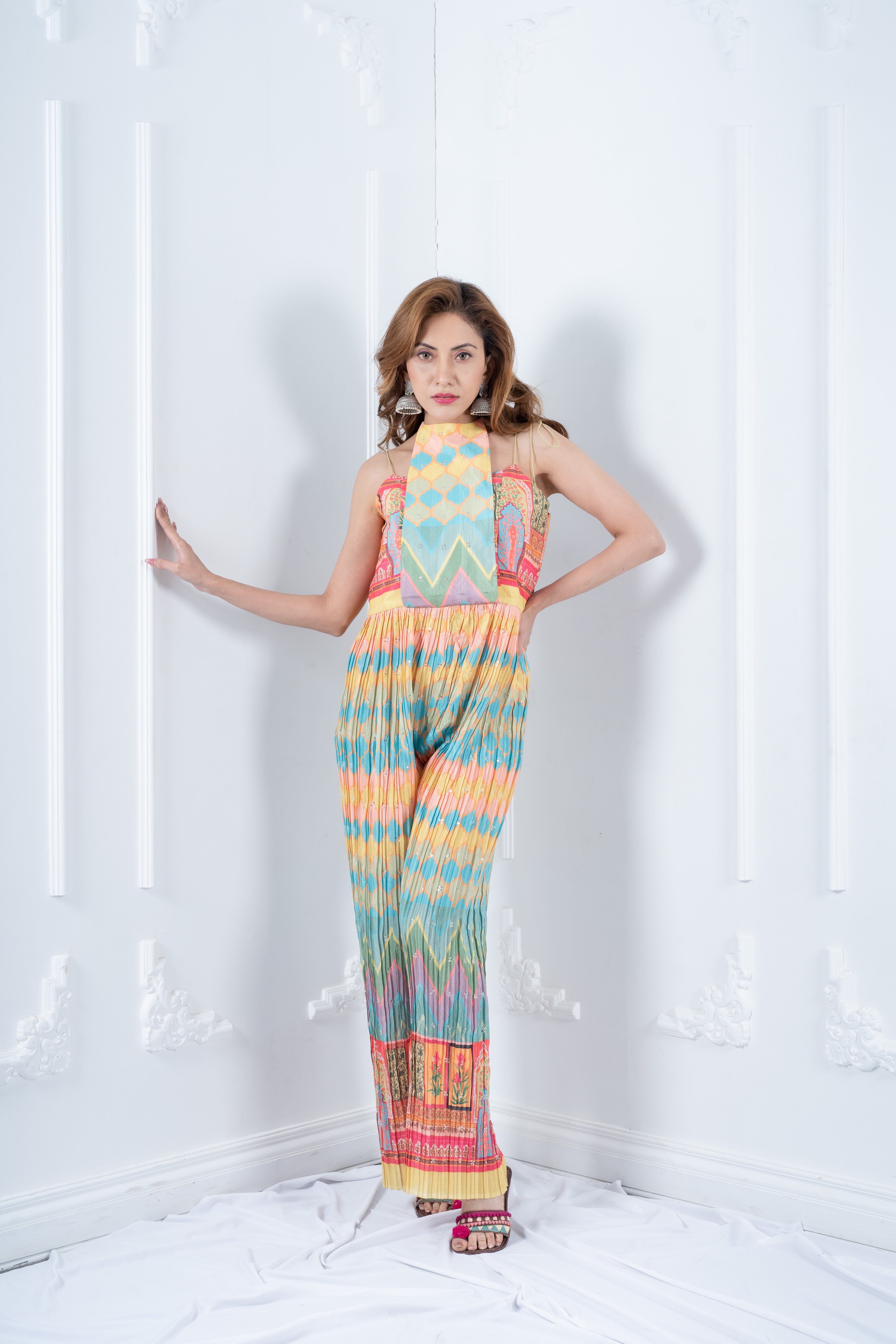 Multicoloured Bandhani Printed Jumpsuit
